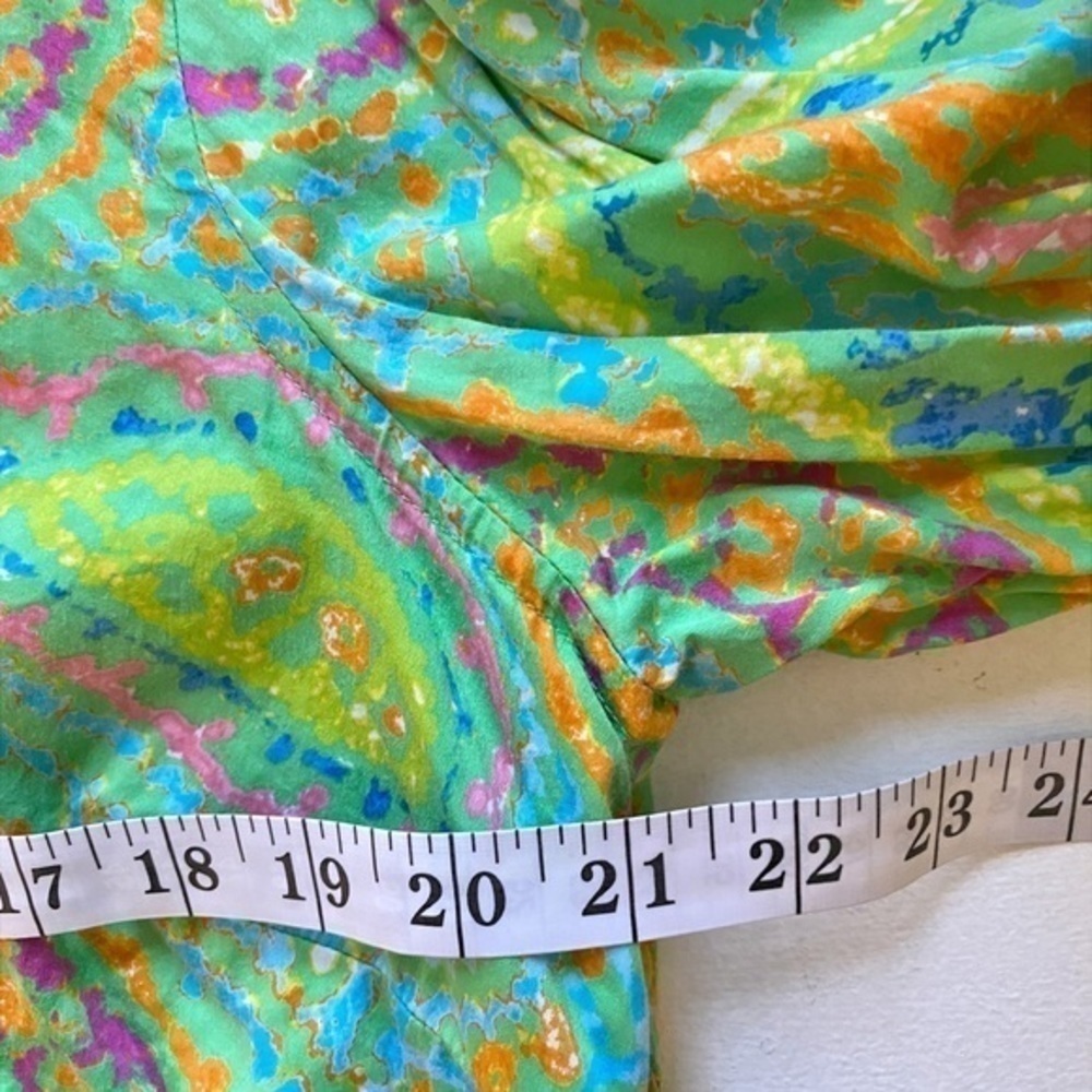 Lauren Ralph Lauren Green Paisley Button Up Top - Picture 5 of 6